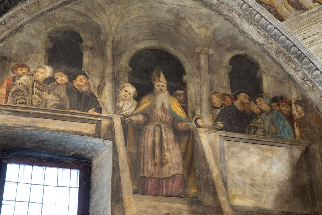 Il Romanino-281-Bienno, Chiesa di Santa Maria Annunciata - Scene della vita della Vergine - dettaglio 12